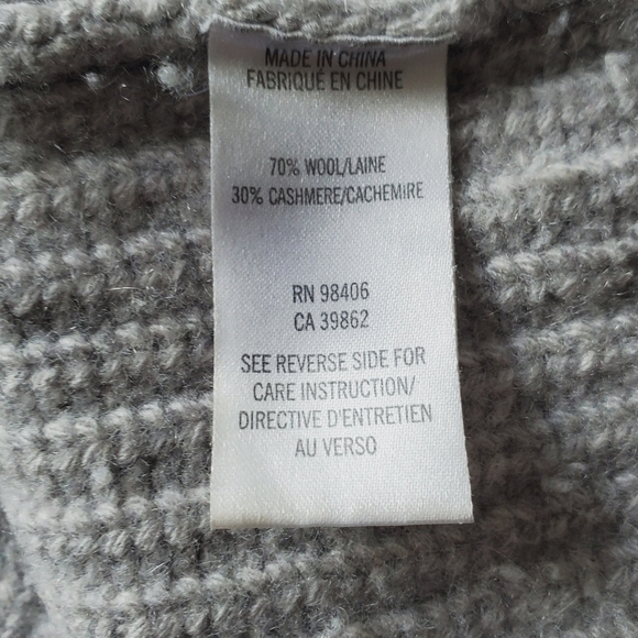 Theory Cashmere Blend Wool Sweater Size L Long Sleeve Ribbed Knit Pullover - Picture 9 of 12